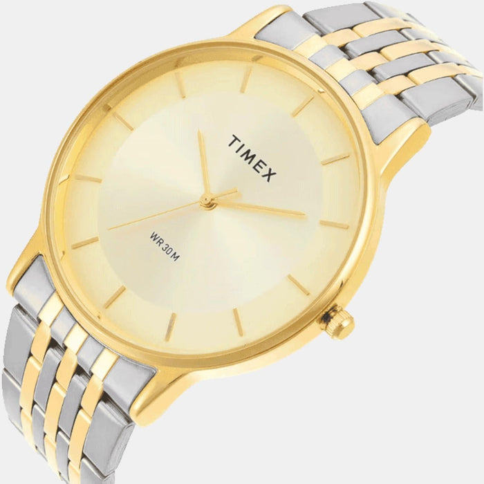 Timex Classics Quartz Champagne Dial Analog Stainless Steel Men's Watch, TWTG12002