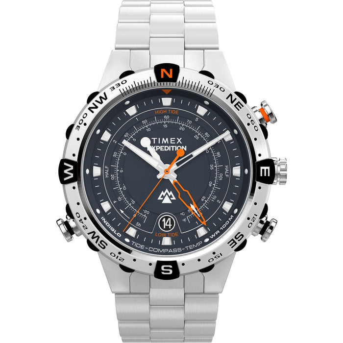 Timex Expedition Tide-Temp-Compass 45mm Stainless Steel Bracelet Men's Watch, TW2Y12900UJ