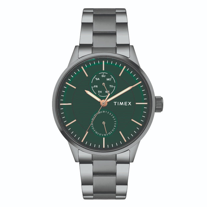 Timex Fashion Green Dial Round Case Multifunction Function Men's Watch, TWEG19905
