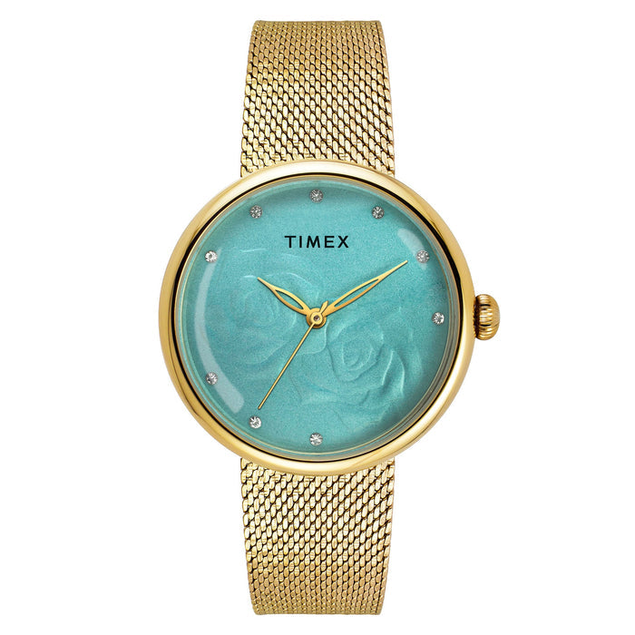 Timex Fashion Quartz Blue Dial Analog Stainless Steel Women's Watch, TWEL19301