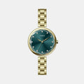 Timex Fashion Quartz Green Dial Analog Brass Women's Watch, TWEL21701