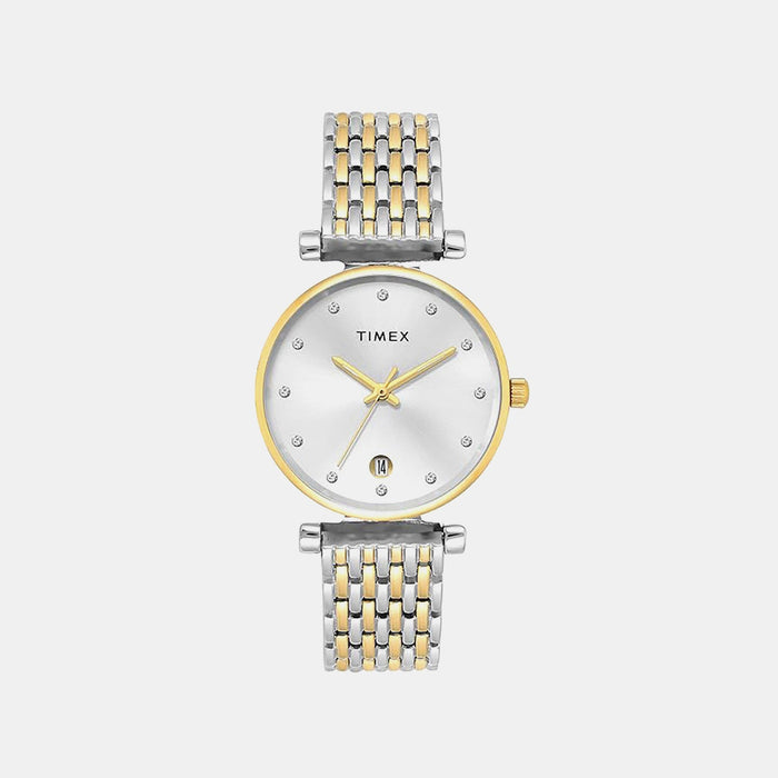 Timex Fashion Quartz Silver Dial Analog Brass Women's Watch, TWEL21602