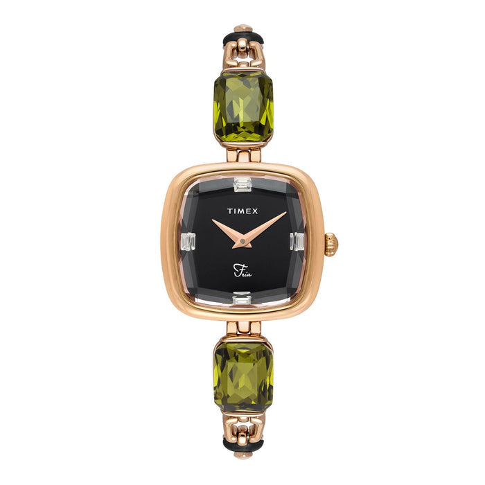 Timex Fria Black Square Dial Analog Women's Watch, TWEL21202