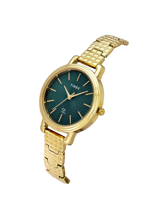 Timex Fria Green Round Dial Analog Women's Watch - TWEL23900
