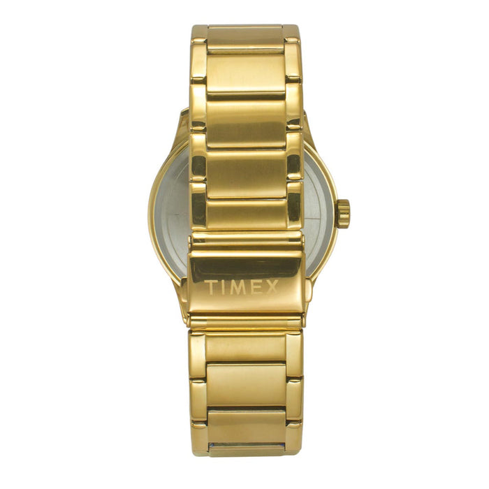 Timex Gold Black Round Dial Analog Men's Watch, TW0TG7628