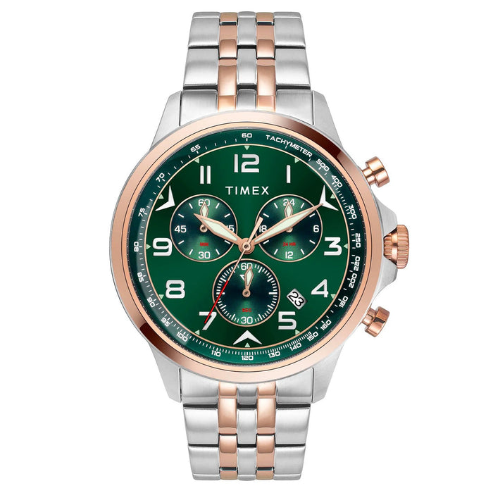 Timex Green Round Dial Analog Chronograph Men's Watch, TWEG25102