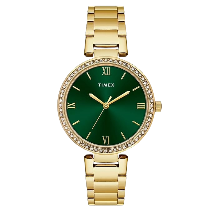 Timex Green Round Dial Analog Women's Watch, TWEL18713
