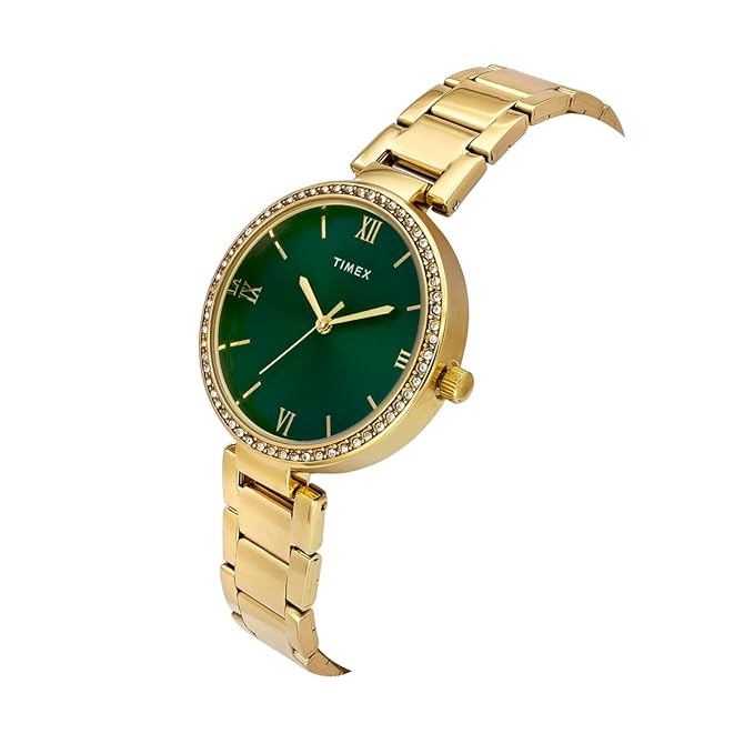 Timex Green Round Dial Analog Women's Watch, TWEL18713