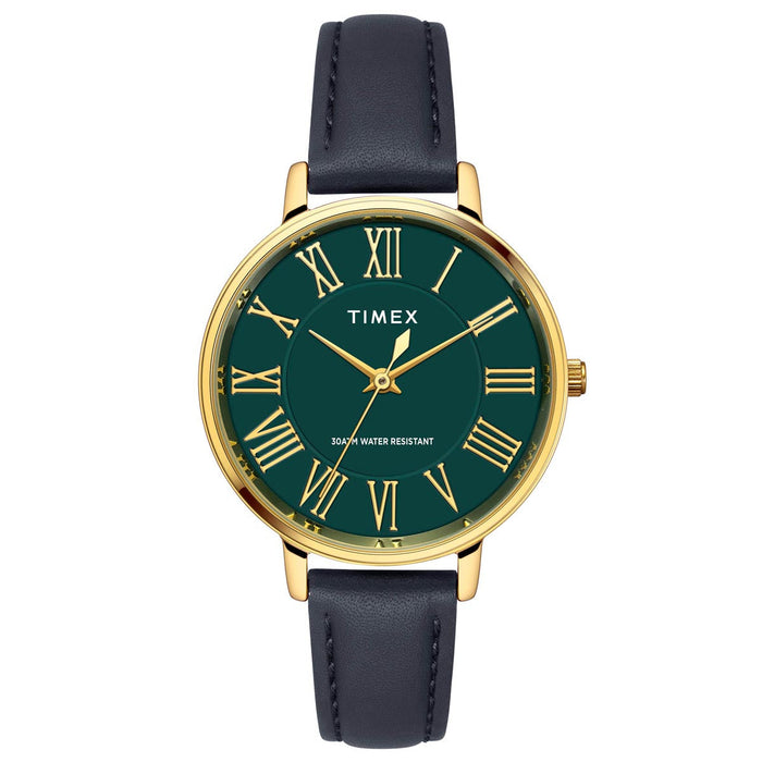 Timex Green Round Dial Analog Women's Watch, TWEL19104