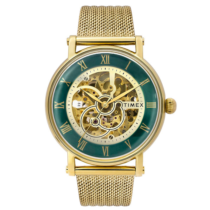 Timex Green Round Dial Automatic Men's Watch, TWEG16721