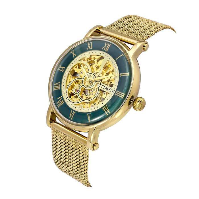 Timex Green Round Dial Automatic Men's Watch, TWEG16721