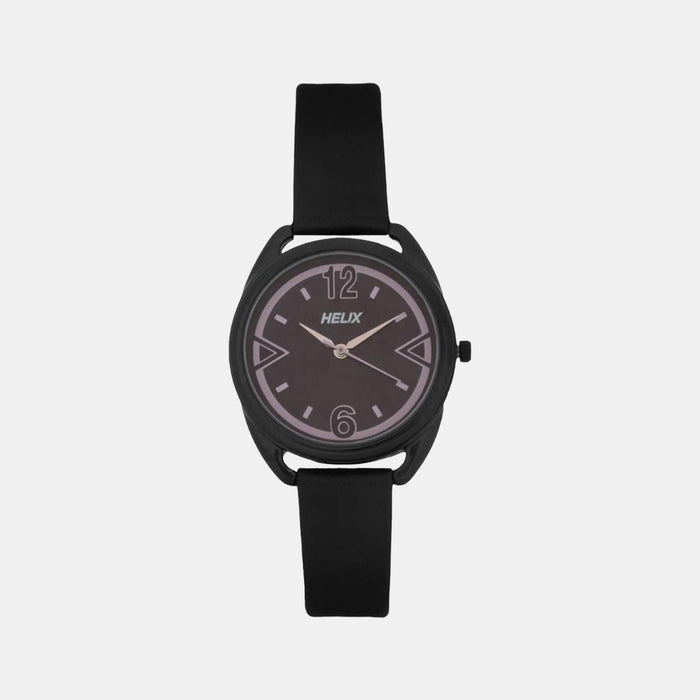 Timex Helix Quartz Black Dial Analog Leather Women's Watch, TW043HL09