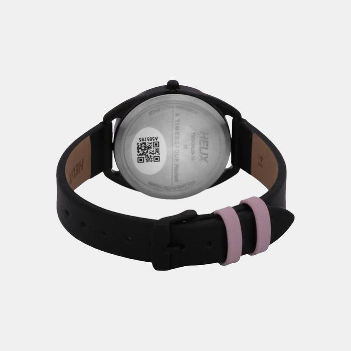 Timex Helix Quartz Black Dial Analog Leather Women's Watch, TW043HL09