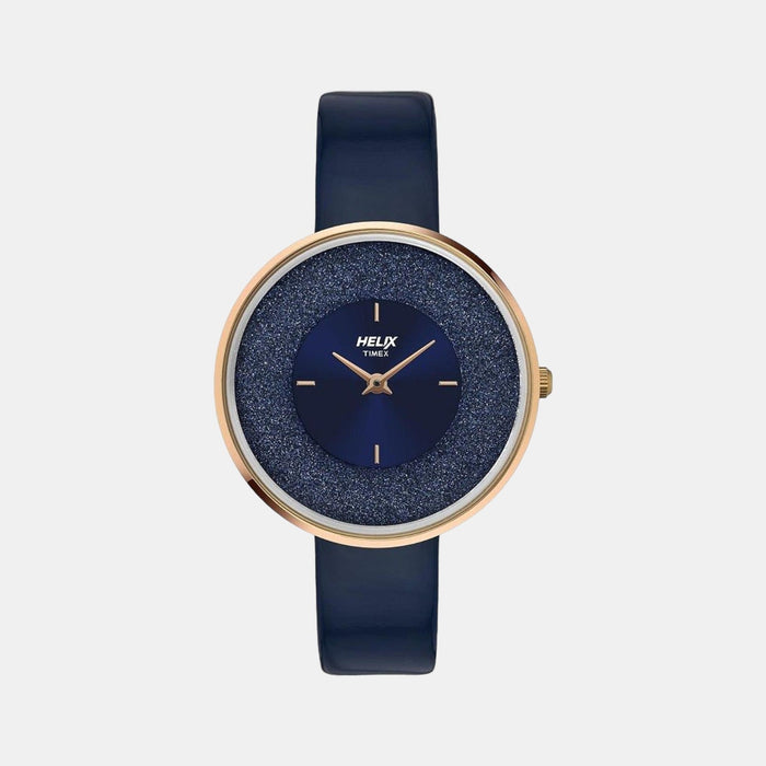 Timex Helix Quartz Blue Dial Analog Leather Women's Watch, TW031HL09