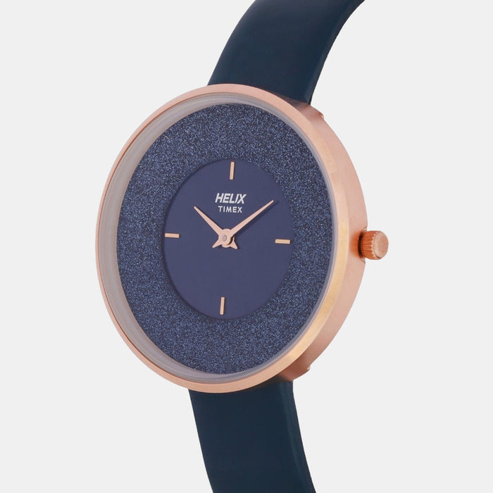 Timex Helix Quartz Blue Dial Analog Leather Women's Watch, TW031HL09
