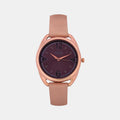 Timex Helix Quartz Purple Dial Analog Leather Women's Watch, TW043HL08