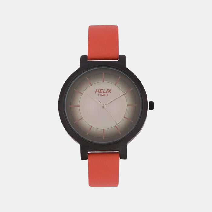 Timex Helix Quartz Silver Dial Analog Leather Women's Watch, TW041HL02