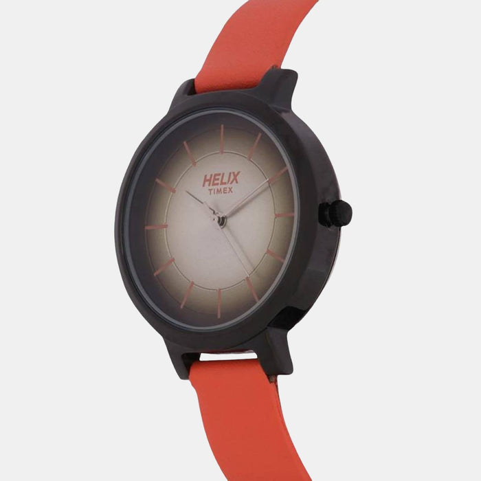 Timex Helix Quartz Silver Dial Analog Leather Women's Watch, TW041HL02