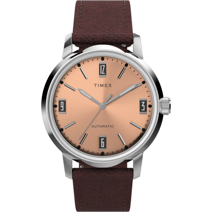 Timex Marlin Automatic 40mm Leather Strap Men's Watch, TW2W33800U9