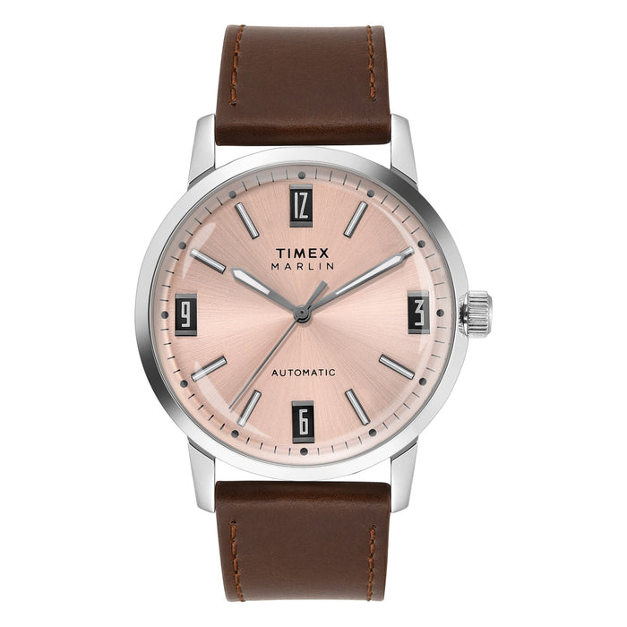 Timex Marlin Automatic 42mm Leather Strap Men's Watch, TWEG26701