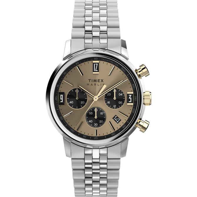 Timex Marlin Champagne Round Dial Analog Men's Watch, TW2W60100UJ