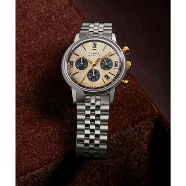 Timex Marlin Champagne Round Dial Analog Men's Watch, TW2W60100UJ