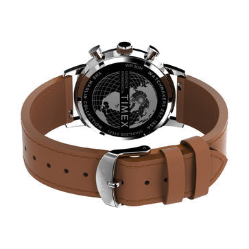 Timex Marlin Chronograph Tachymeter 40mm Leather Strap Men's Watch, TW2W10100UJ
