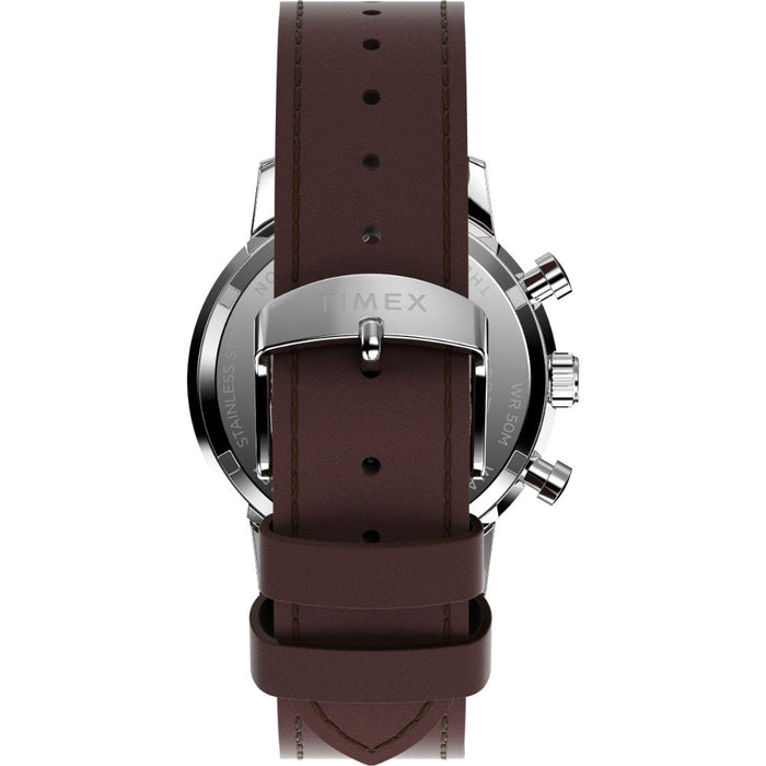 Timex Marlin Chronograph Tachymeter 40mm Leather Strap Men's Watch, TW2W10200UJ