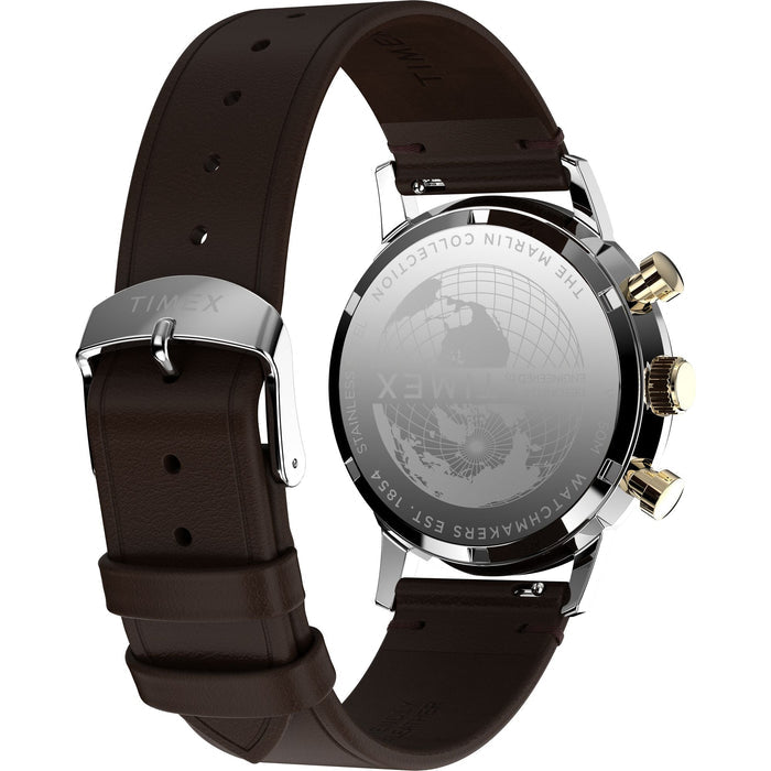 Timex Marlin Chronograph Tachymeter 40mm Leather Strap Men's Watch, TW2W60400UJ
