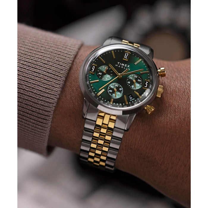 Timex Marlin Green Round Dial Analog Men's Watch, TW2W60000UJ