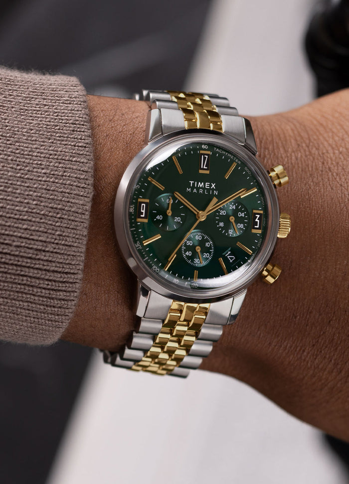 Timex Marlin Green Round Dial Analog Men's Watch, TW2W60000UJ