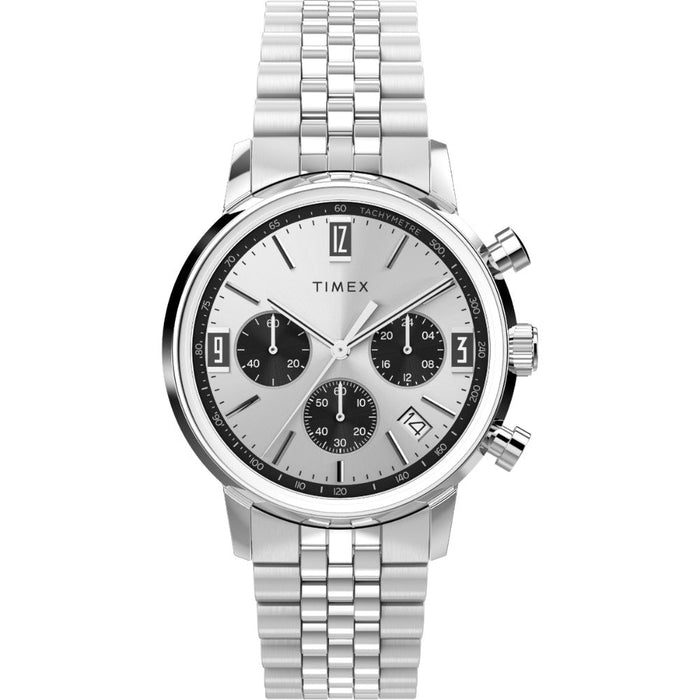 Timex Marlin Silver-Tone Analog Round Stainless Steel Dial Men's Watch, TW2W10400UJ