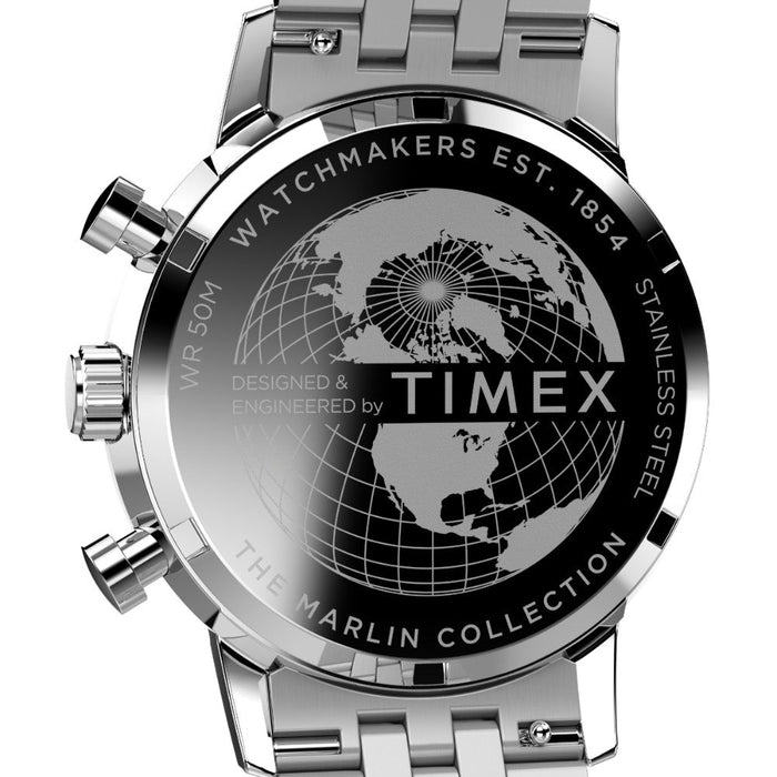 Timex Marlin Silver-Tone Analog Round Stainless Steel Dial Men's Watch, TW2W10400UJ