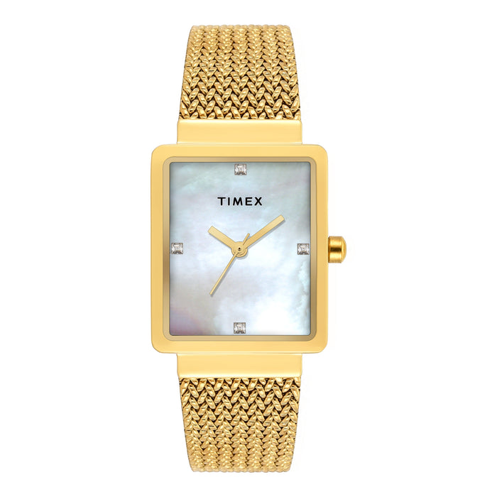 Timex Mother of Pearl Rectangle Dial Analog Women's Watch, TWEL20703
