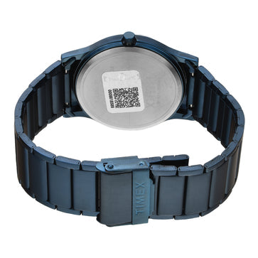 Timex Navy Blue Dial Analog Stainless Steel Men's Watch, TW000R460