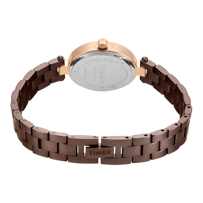 Timex Oval 23mm Brown Dial Analog Women's Watch, TWEL27202