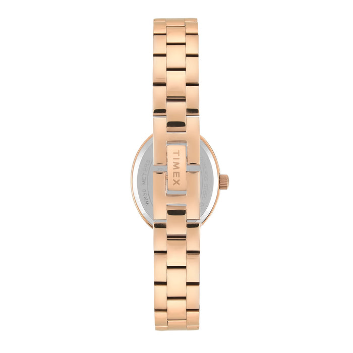 Timex Oval 23mm White Dial Analog Women's Watch, TWEL27200
