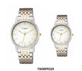 Timex Pairs Beige Round Dial Analog Couples Watch, TW00PR329