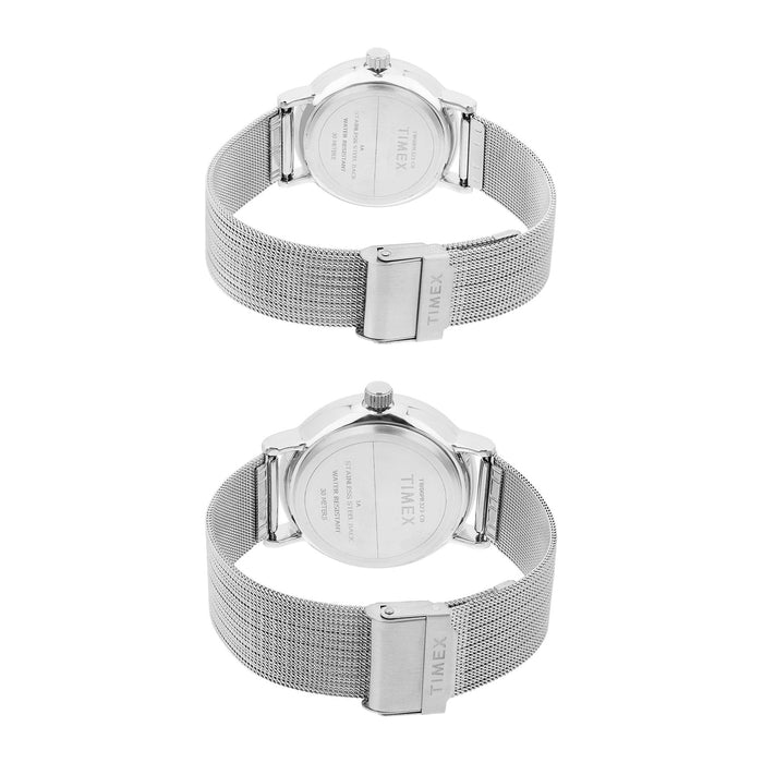 Timex Pairs Blue Round Dial Analog Couples Watch, TW00PR323