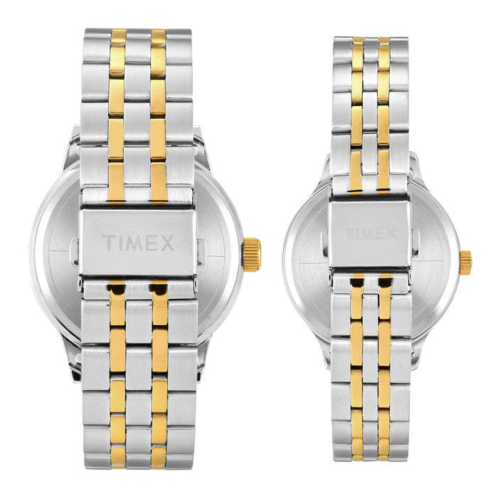 Timex Pairs Grey Round Dial Analog Couples Watch, TW00PR317