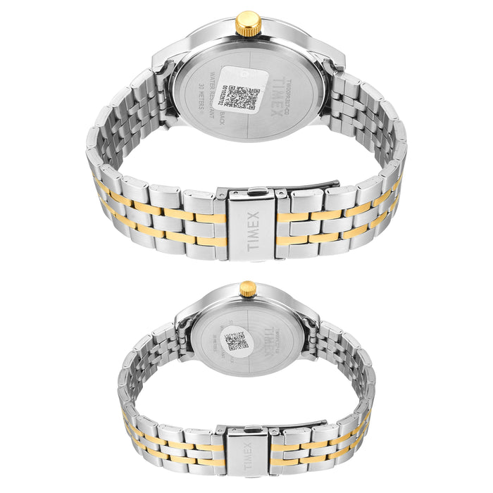 Timex Pairs Grey Round Dial Analog Couples Watch, TW00PR317
