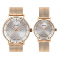 Timex Pairs Silver Round Dial Analog Couples Watch, TW00PR325