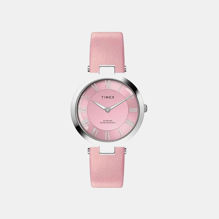 Timex Pink Round Dial Analog Women's Watch, TWEL19208