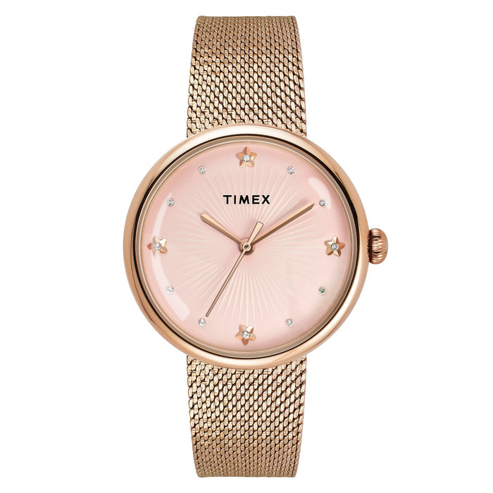 Timex Pink Round Dial Analog Women's Watch, TWEL19304