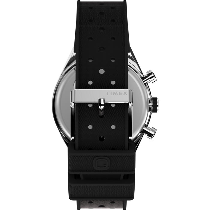 Timex Q-Timex 3-Time Zone Chronograph 40mm Synthetic Rubber Strap Men's Watch, TW2V70200UJ