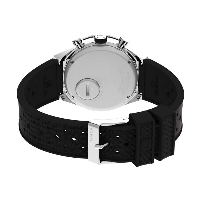 Timex Q-Timex 3-Time Zone Chronograph 40mm Synthetic Rubber Strap Men's Watch, TW2V70200UJ