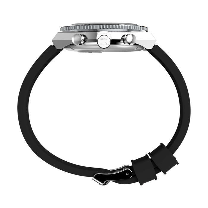 Timex Q-Timex 3-Time Zone Chronograph 40mm Synthetic Rubber Strap Men's Watch, TW2V70200UJ