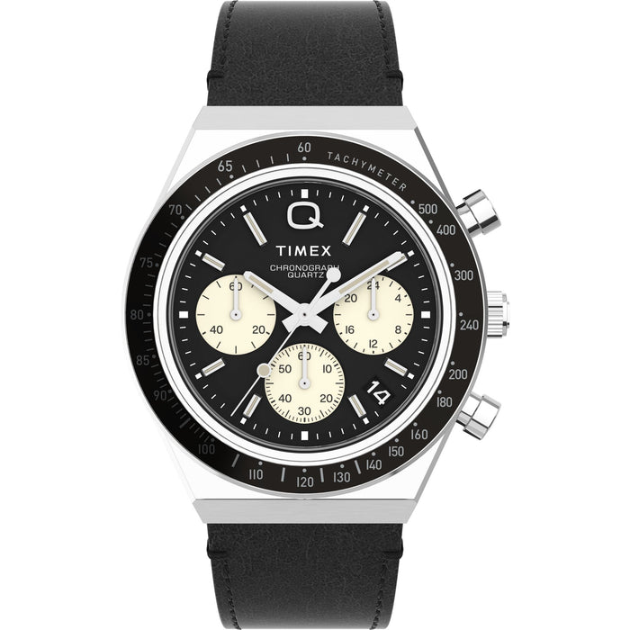Timex Q-Timex Chronograph 40mm Leather Strap Men's Watch, TW2V42700U9
