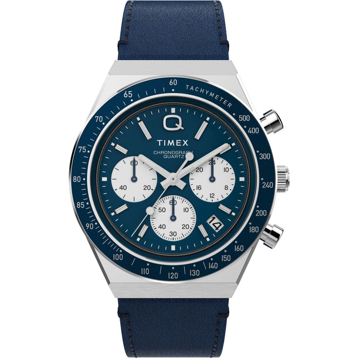 Timex Q-Timex Chronograph 40mm Leather Strap Men's Watch, TW2W51700UJ