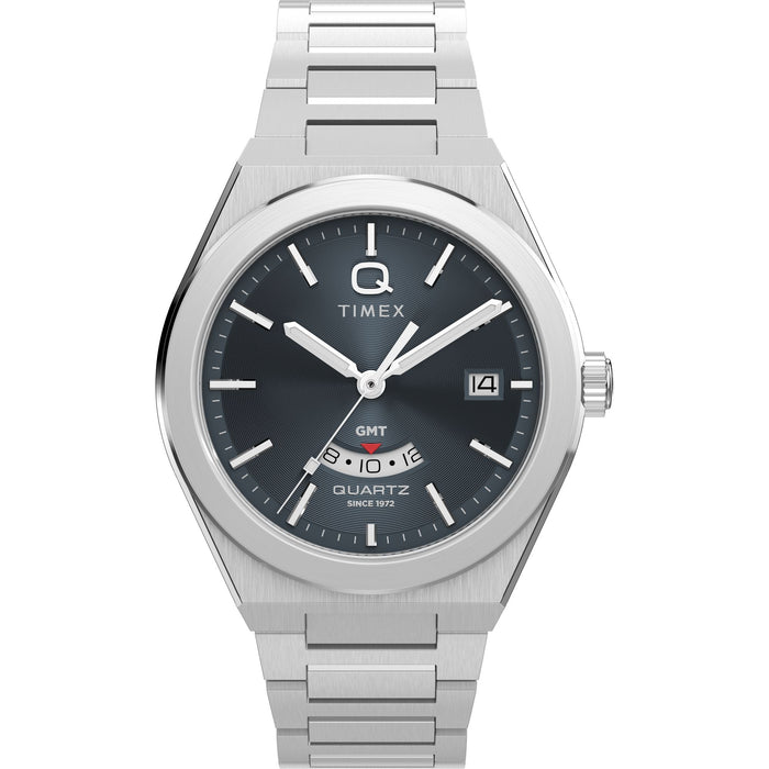Timex Q-Timex Continental GMT 39mm Stainless Steel Bracelet Men's Watch, TW2Y12100UJ